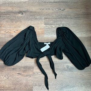 Don’t Ask Why Black Tie Crop Top